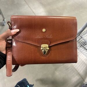 Moda Italia Brown Leather Crossbody Bag